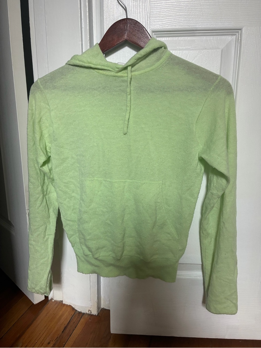 Tibi Light Green Hooded Knit Sweatshirt XXS